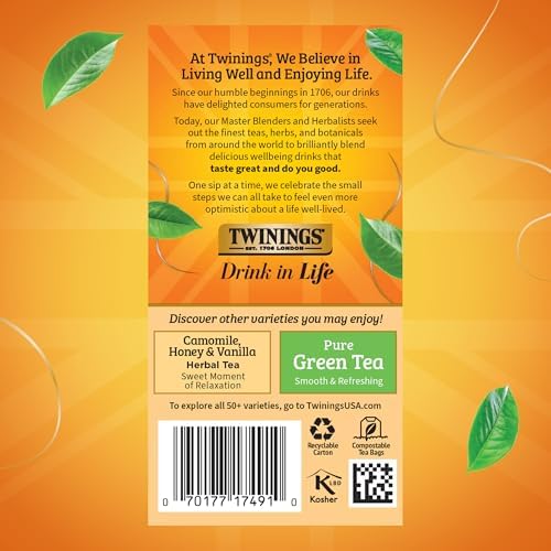 Twinings Peppermint & Creamy Vanilla Herbal Tea Bags, 120 CT Box (1 Pack)