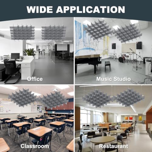 Acoustic Ceiling Panels Sound Absorbing Panels, Lattice Gray