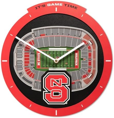 YouTheFan NCAA NC State Wolfpack StadiumView 3D Wall Clock