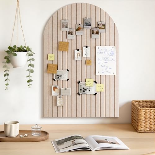 JBER Arched Cork Board Alternative 36" x 24", 6 Pack, Light Camel
