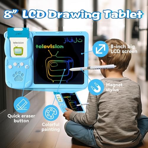 Writing Drawing Tablet with Talking Flash Cards - Japanese Blue