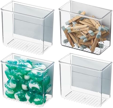 iDesign Magnetic Small Clear Plastic Organizer Bins, 4-Pack