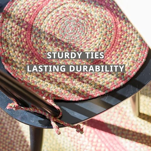 Homespice Cider Barn Jute Braided Chair Pads, Round 15" Set of 2