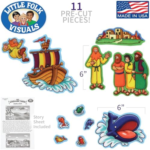 Little Folk Visuals Beginners Bible: Jonah Precut Felt Pieces, 11 Pieces Set