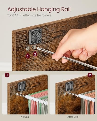 VASAGLE 2 Drawer File Cabinet with Locks, for A4, Letter Sized Documents