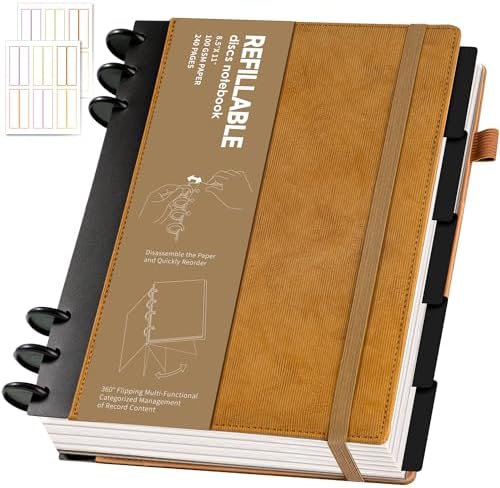 Yoment Refillable Notebooks for Work 5 Subject with Removable Dividers Tabs