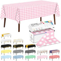 CXPSINC 54 Inch X 300 Feet Plastic Table Cover Roll Disposable Tablecloth with Slide Cutter for All Type/Shape Tables | Party, Banquet, Birthdays, Weddings(Pink Checkered, 300 Feet)