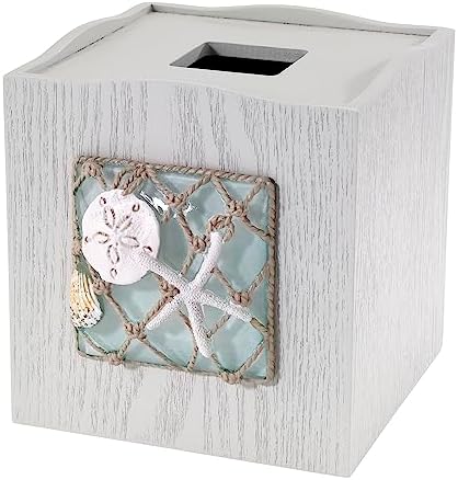 Avanti Linens - Tissue Box Cover, Coastal Home Decor, Seaglass