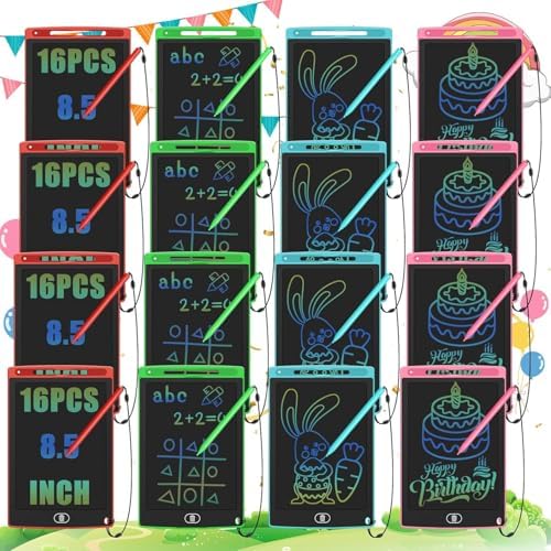 LCD Writing Tablet for Kids Bulk 16 Pack 8.5" Reusable Drawing Pad for Kids Doodle Board for Class Party Favor Return Gifts for Kid Boys Girls Children's Day Toys Bulk (16)
