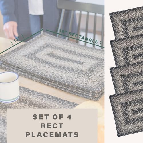 Homespice Flint Hill Jute Braided Placemats, Rect 13x19 Set of 4