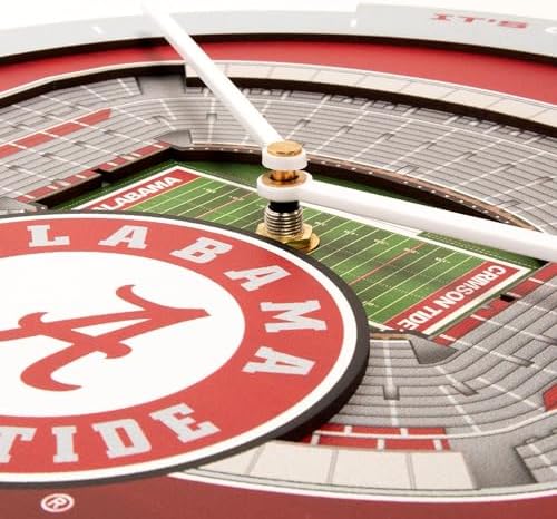 YouTheFan NCAA Alabama Crimson Tide StadiumView 3D Wall Clock