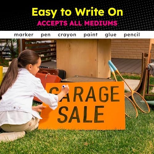 Hygloss Medium Poster Board 11x14 - 25 Assorted Neon Color Bulk Pack - 10 Pt. Thickness Colored Poster Board Paper for Projects, Signs, Displays - Posterboard Multipack 11" x 14"