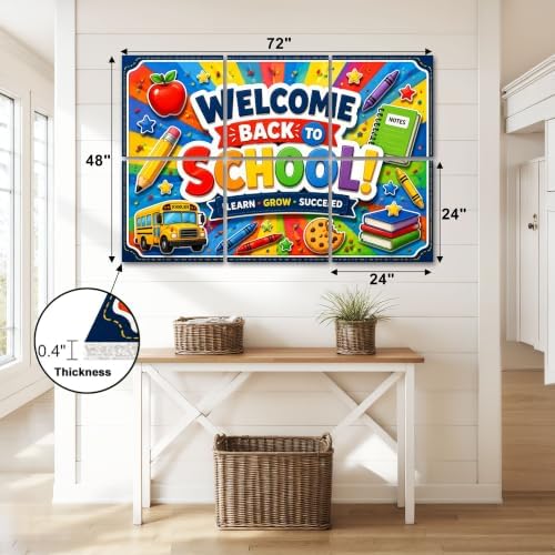6 Pack Art Acoustic Panels Sound Absorbing Colorful Back to School Chalkboard School Supplies Bus Decorative Soundproof Wall Panels Self Adhesive for Home Recording Studios 72"x48"