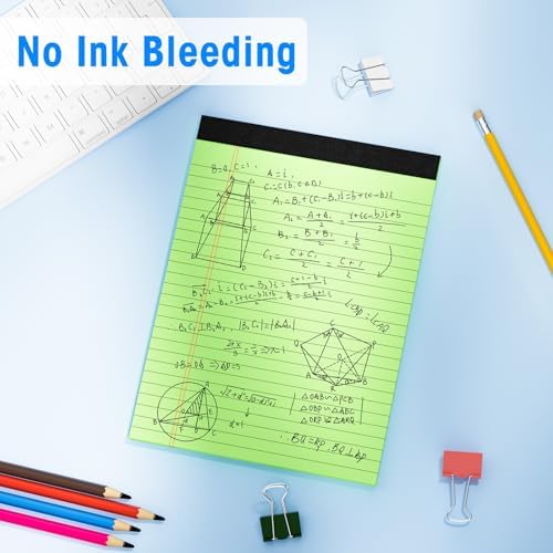 6 Packs Legal Pads 8.5 x 11 Inch, Wide Ruled & Perforated Colored Notepads