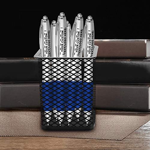 DISCOUNT PROMOS Custom Colored Grip Gel Pens Set of 10, Personalized Bulk Pack - Great for Office, School, Business, Tradeshows, Events - Blue