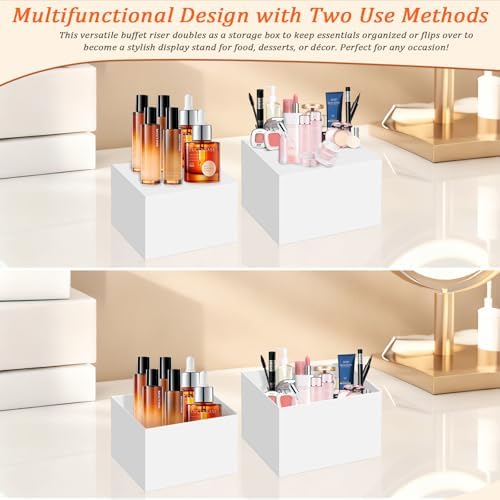 8 PCS Acrylic Buffet Risers Set, White