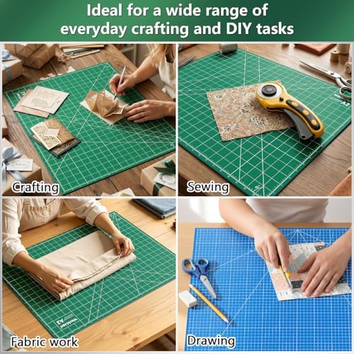 WORKLION 18'' x 24'' Large Self Healing PVC Cutting Mat, Double Sided, Gridded Rotary Cutting Board for Craft, Fabric, Quilting, Sewing, Scrapbooking - Art Project…
