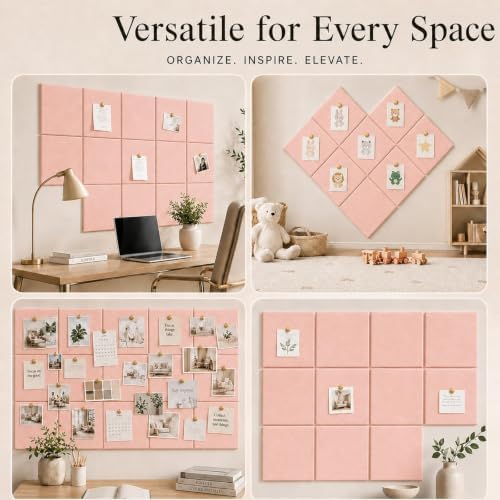 Felt Bulletin Board Tiles, Large Cork Board Alternative,24 x 36 in