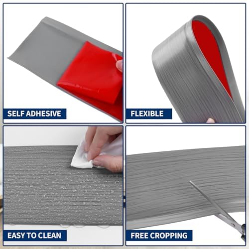Vinyl Baseboard Molding Trim 4 Inch Peel and Stick Cove Base