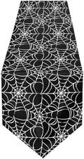 ALAZA Double-Sided Halloween Spider Web Black Table Runner 14x108 Inches Long,Table Cloth Runner for Wedding Birthday Party Kitchen Dining Home Everyday Decor
