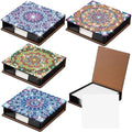 Saillong 4 Pcs Christmas Mandala Diamond Art Note Box Diamond Painting Box