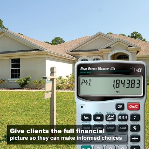 Calculated Industries 3405 Real Estate Master IIIx Residential Real Estate Finance Calculator | Clearly-Labeled Function Keys | Simplest Operation | Solves Payments, Amortizations, ARMs, Combos, More