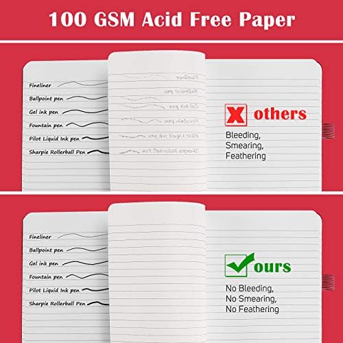 College Ruled Notebook, 7 Pack A5 Hardcover Lined Notebook for Work School