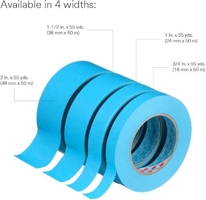 Scotch® High Performance Masking Tape 3434, 07895, 18 mm x 50 m, 48 Rolls/Case