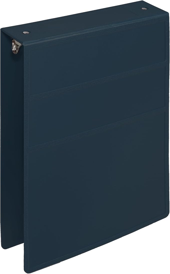 Carstens 2-Inch Heavy Duty 3-Ring Binder - Top Opening, Navy Blue, Durable Plastic, Precision No-Gap Rings, Waterproof Cover, No Pockets, Holds 300 US Letter Sheets, BPA-Free, Made in USA (2879-3R)