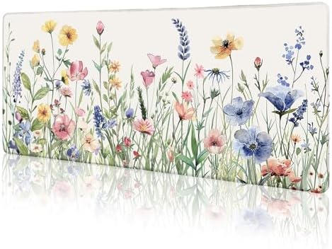 LIMKRIAN Flower Mouse Pad Large Desk Mat for Keyboard Mouse, 31.5x11.8 in