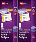 Avery Name Badges with Lanyards, Print or Write, 3" x 4", Badge Holders & Lanyards, 50 Inserts (74520) (Pack of 2)