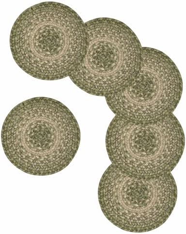 Homespice Grassland Braided Trivets Ideal as Pot Holders, Round 8" Set of 3