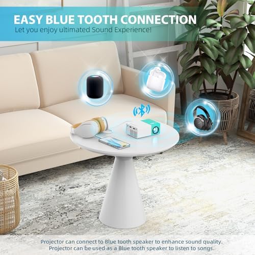 Projector WiFi Portable Movie Projector, Phone or Tablet Can be Mirrored to the Video Projectors Via WiFi or Data Cable, Compatible with Smartphone/ Tablet/ Laptop/TV Stick/ PS/ USB
