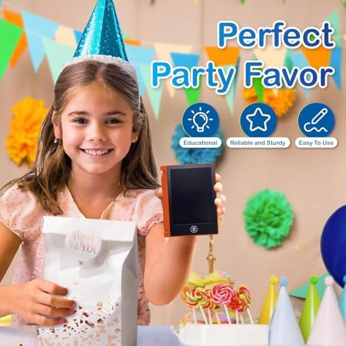 Playtapus Mini LCD Writing Tablet for Kids, 6 Pack – 4.5" Reusable Doodle Boards, Non-Candy Party Favors, Goodie Bag Fillers, Classroom Prizes, Screen-Free Travel Toys for Boys & Girls Ages 3-8