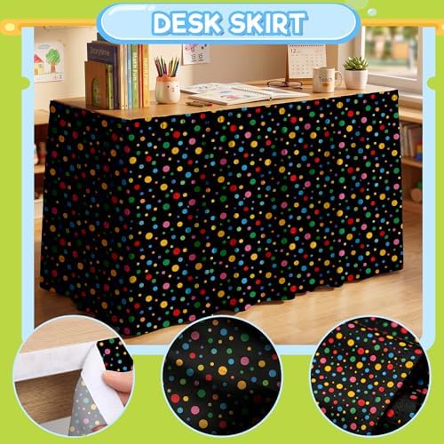 Teacher Desk Skirt for Classroom Ruffle Table Skirt Back to School