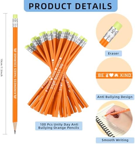 AmazingSpark 100 Pcs Anti Bullying Awareness Pencil Bulk Against Bullying