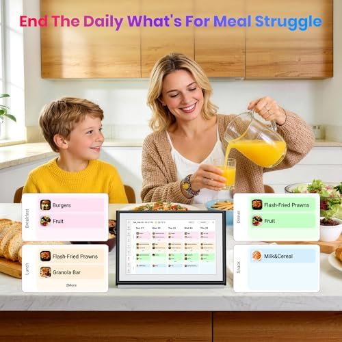 BIGASUO 10.1" Digital Calendar, Smart Touchscreen Interactive Display, Electronic Organizer for Monthly, Weekly & Daily Agenda, Chore Chart, Meal Planner, To Do List, Family Schedules, Picture Frame