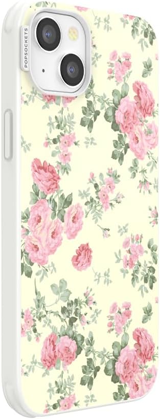 PopSockets iPhone 14 Plus Phone Case with MagSafe- Cottage Tutu | Magnetic, Wireless Charging, Camera & Drop Protection, Yellow, Butter, Flower, Floral
