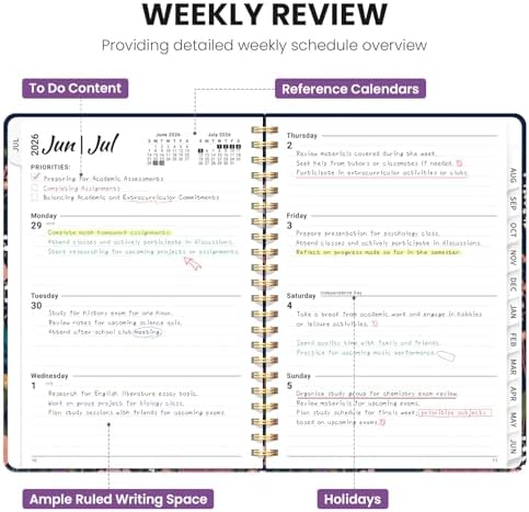 ZOTIA Planner 2026-2027 Jul 2026-Jun 2027 Academic Monthly & Weekly Planner