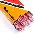 Pentel Sign Pen Fiber-Tipped Pen, Red Ink, Box of 12 (S520-B)