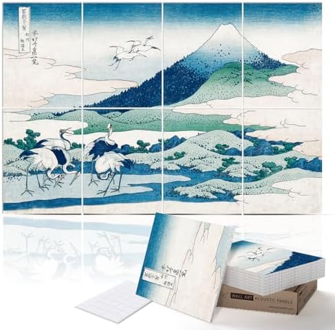 PINWELIFE® Masterpiece Acoustic Art Panels, 8-Pack 12"×16" Sound Absorbing Panels, Decorative Acoustic Wall Art, Noise and Echo Cancelling for Home Studio/Office, Nano Tape Included
