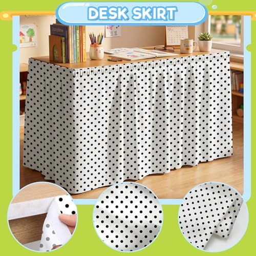 Teacher Desk Skirt for Classroom Ruffle Table Skirt Back to School