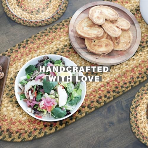 Homespice Russet Braided Table Runner Ideal as Dining Runner, Rect 11x36