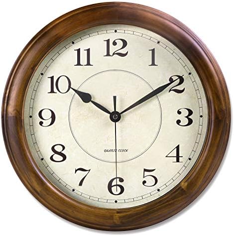 Kesin Wall Clock Wood 14 Inch Silent Wall Clocks Large Decorative