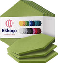 Acoustic Panels 12-Pack - 12"X10.4"X0.4" Soundproof Wall Panels - High Density Sound Dampening - Gin Green Hexagon