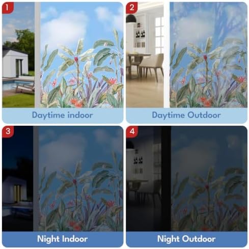 ADD.HERES Stained Glass Window Film, Window Film Decorative, 17.5 x 78.7 in