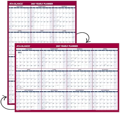 AT-A-GLANCE 2027 Wall Calendar, 24" x 36" Planner, Reversible, Vertical-Horizontal (PM2122827), White