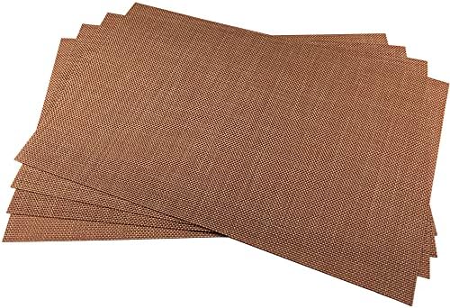 WAZAIGUR Placemats Crisscross Woven Vinyl Place Mats Set of 4 Rust Red