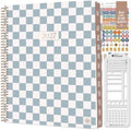 bloom daily planners 2027 Planner for Women (8.5" x 11") - Weekly & Monthly Calendar Year (January to December) Softcover Agenda Book Organizer with Stickers & Stencil - Checkered, Teal