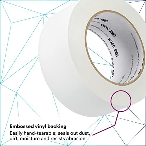 3M Vinyl Duct Tape 3903, White Color, 2 in x 50 yd, 7.3 mil, 1 Roll, Individually Wrapped Conveniently Packaged